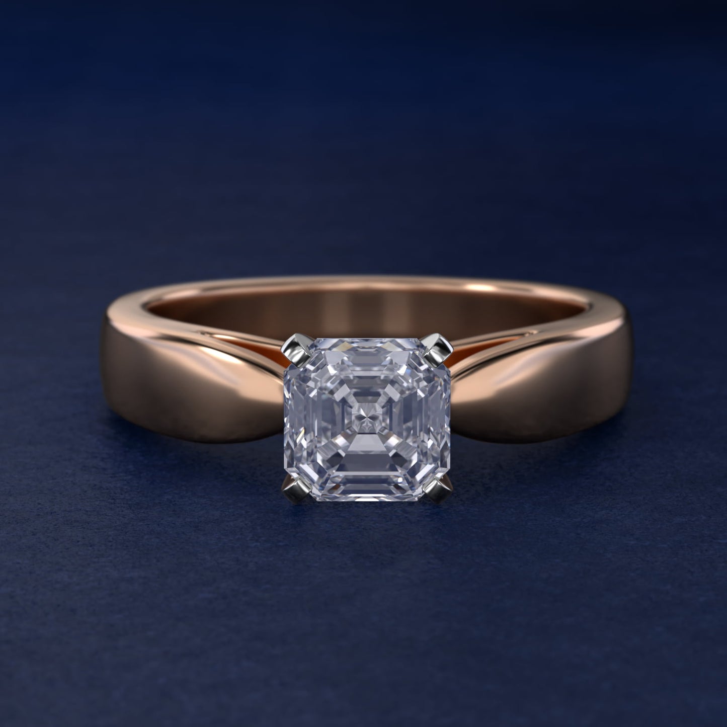 Rounded Cathedral Solitaire Engagement Ring In 14K Rose Gold By James Allen - Asscher Center
