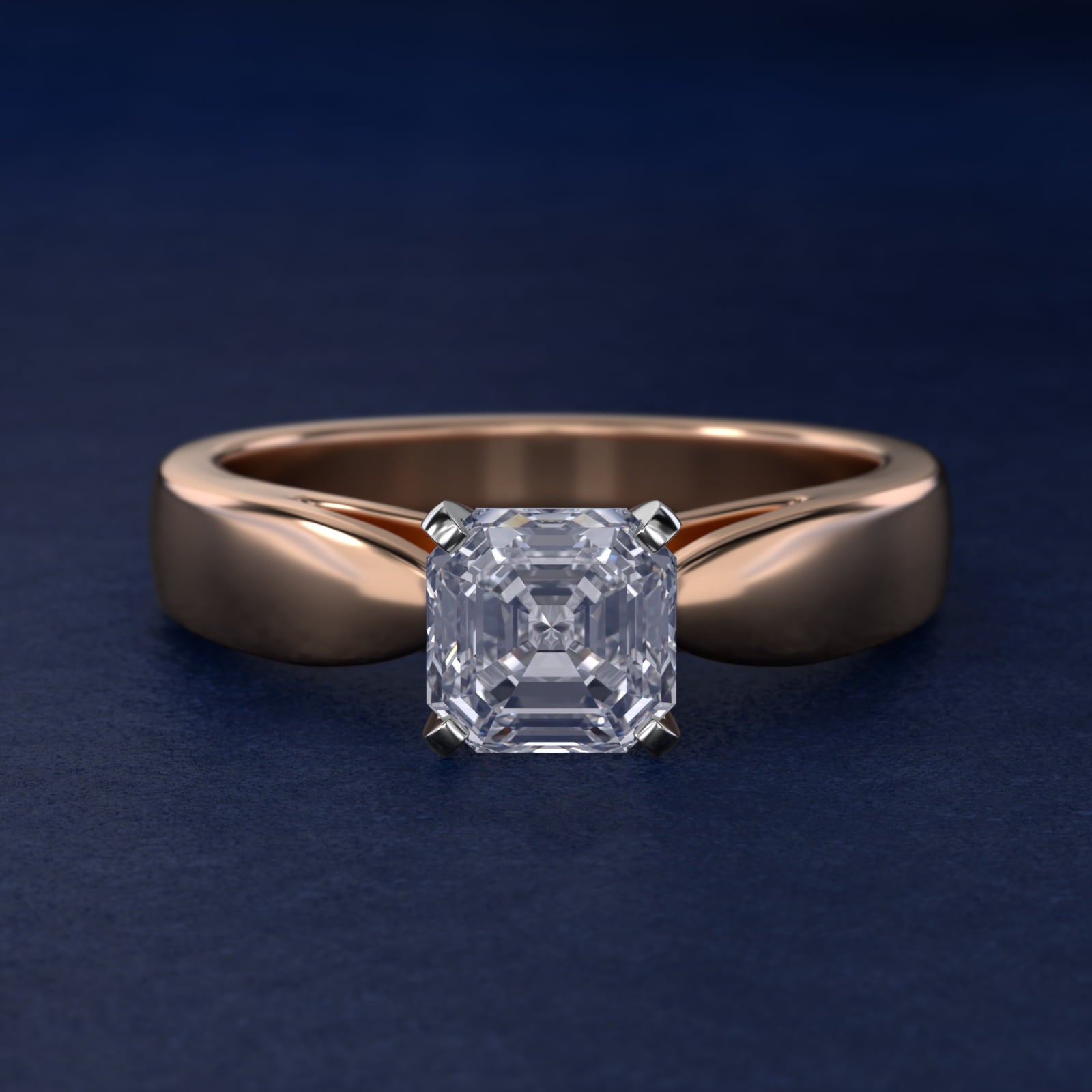 Rounded Cathedral Solitaire Engagement Ring In 14K Rose Gold By James Allen - Asscher Center