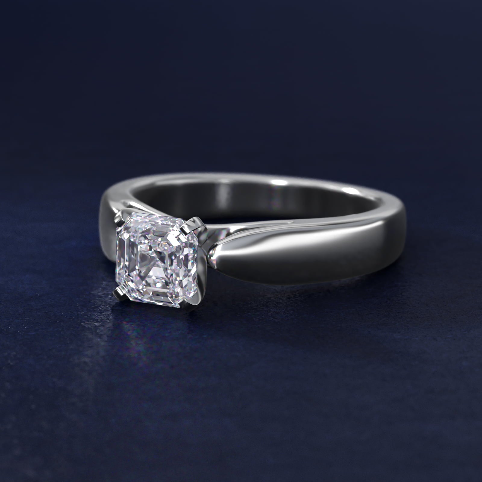 Rounded Cathedral Solitaire Engagement Ring In Platinum By James Allen - Asscher Center