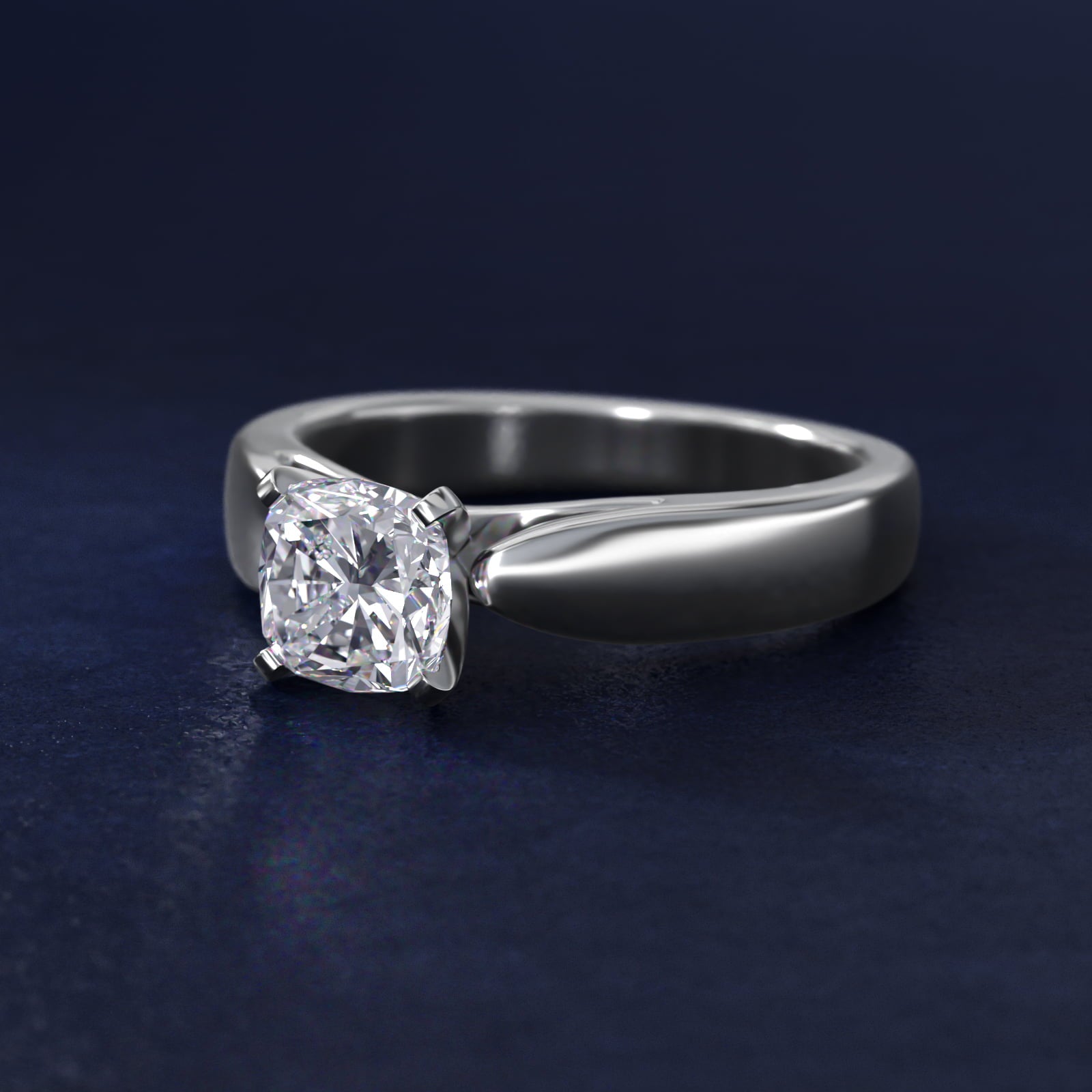 Rounded Cathedral Solitaire Engagement Ring In Platinum By James Allen - Cushion Center
