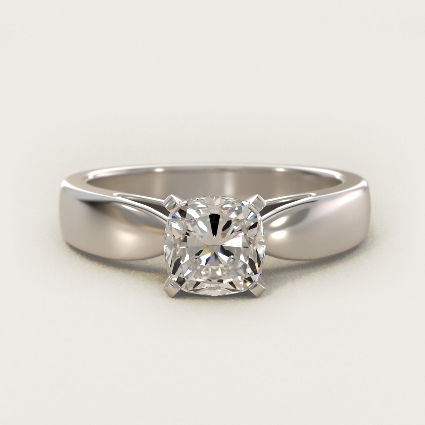 Rounded Cathedral Solitaire Engagement Ring In Platinum By James Allen - Cushion Center