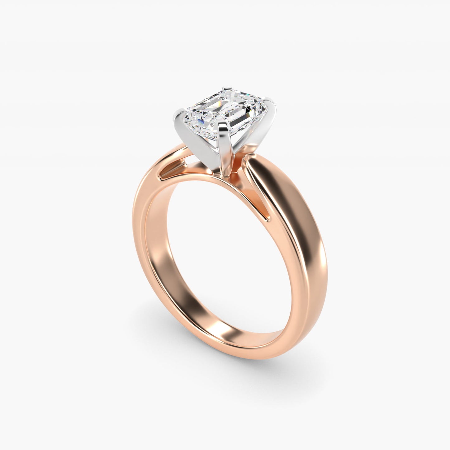 Rounded Cathedral Solitaire Engagement Ring In 14K Rose Gold By James Allen - Emerald Center