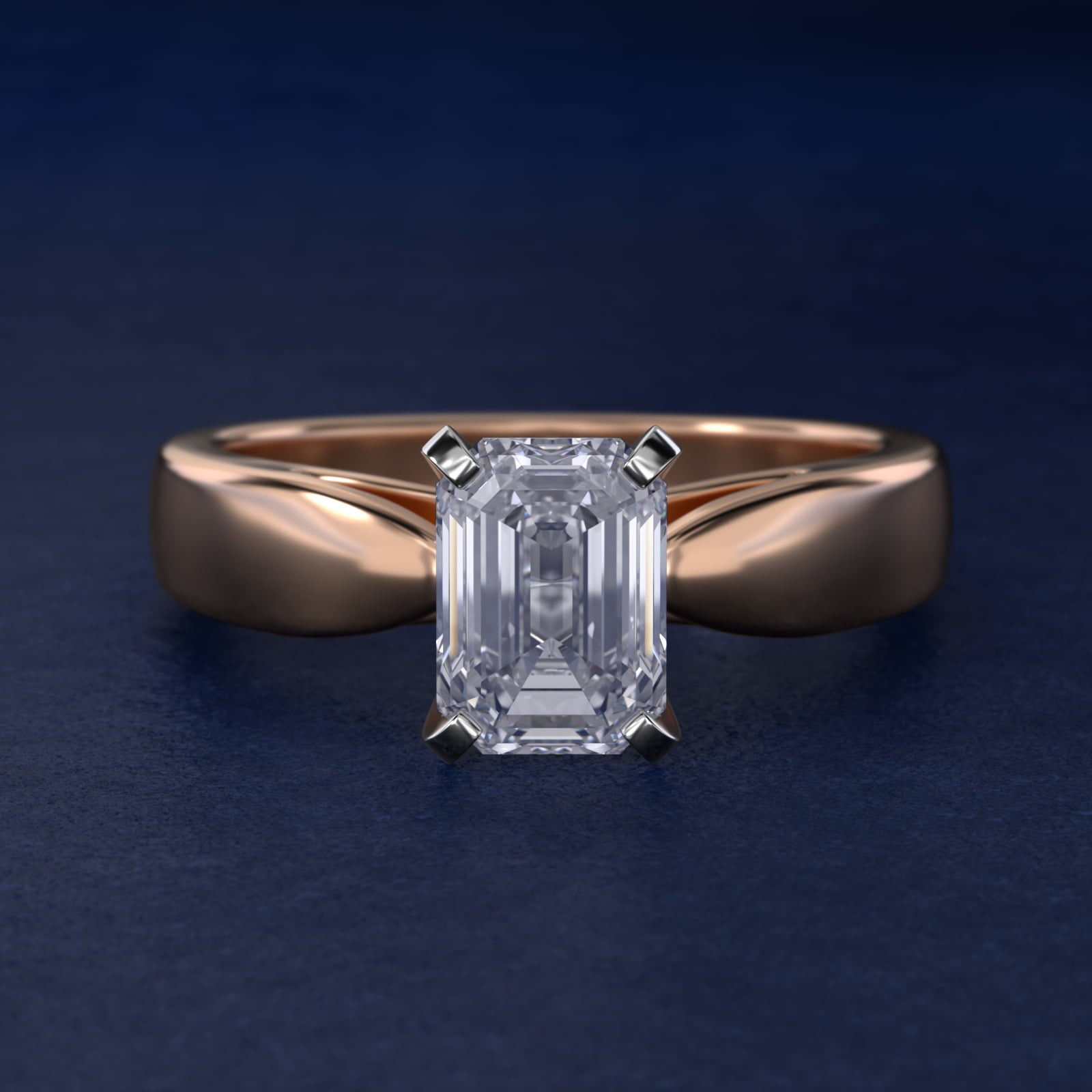 Rounded Cathedral Solitaire Engagement Ring In 14K Rose Gold By James Allen - Emerald Center