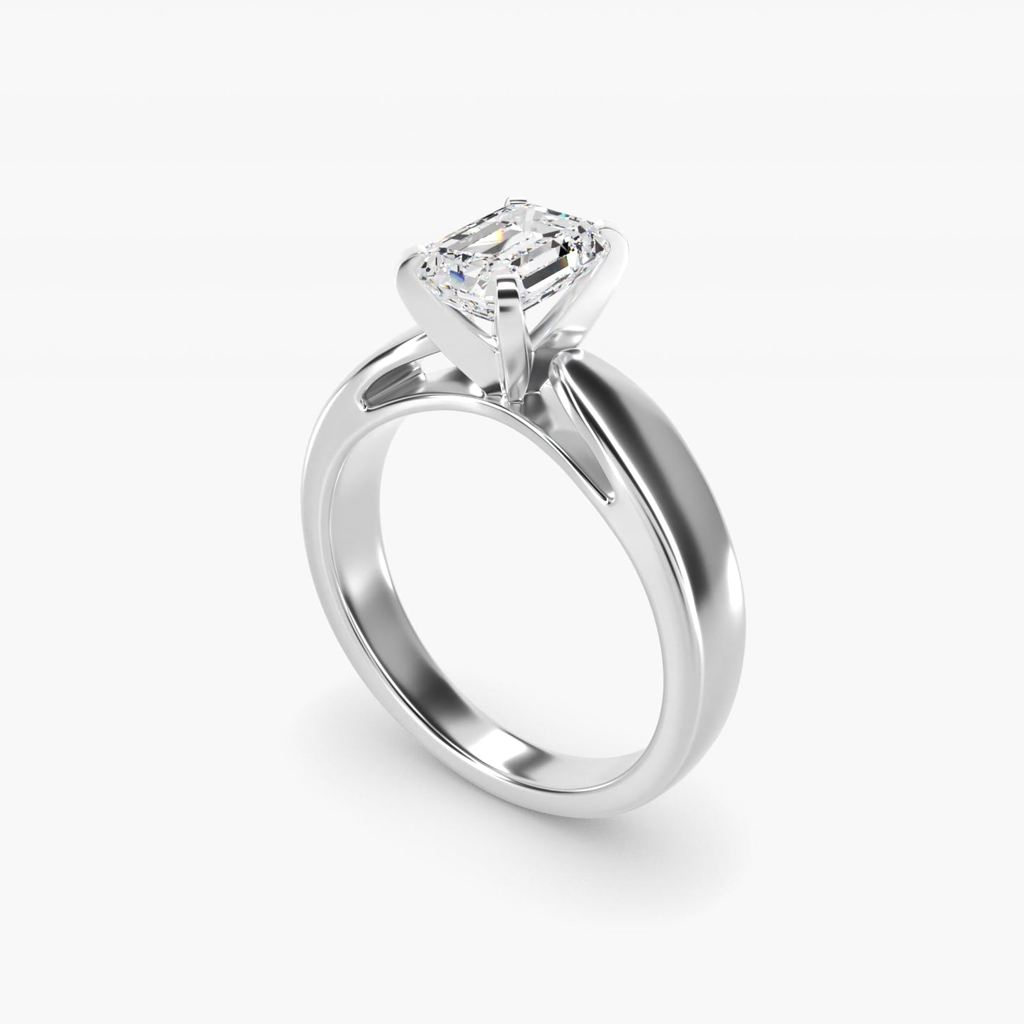 Rounded Cathedral Solitaire Engagement Ring In Platinum By James Allen - Emerald Center