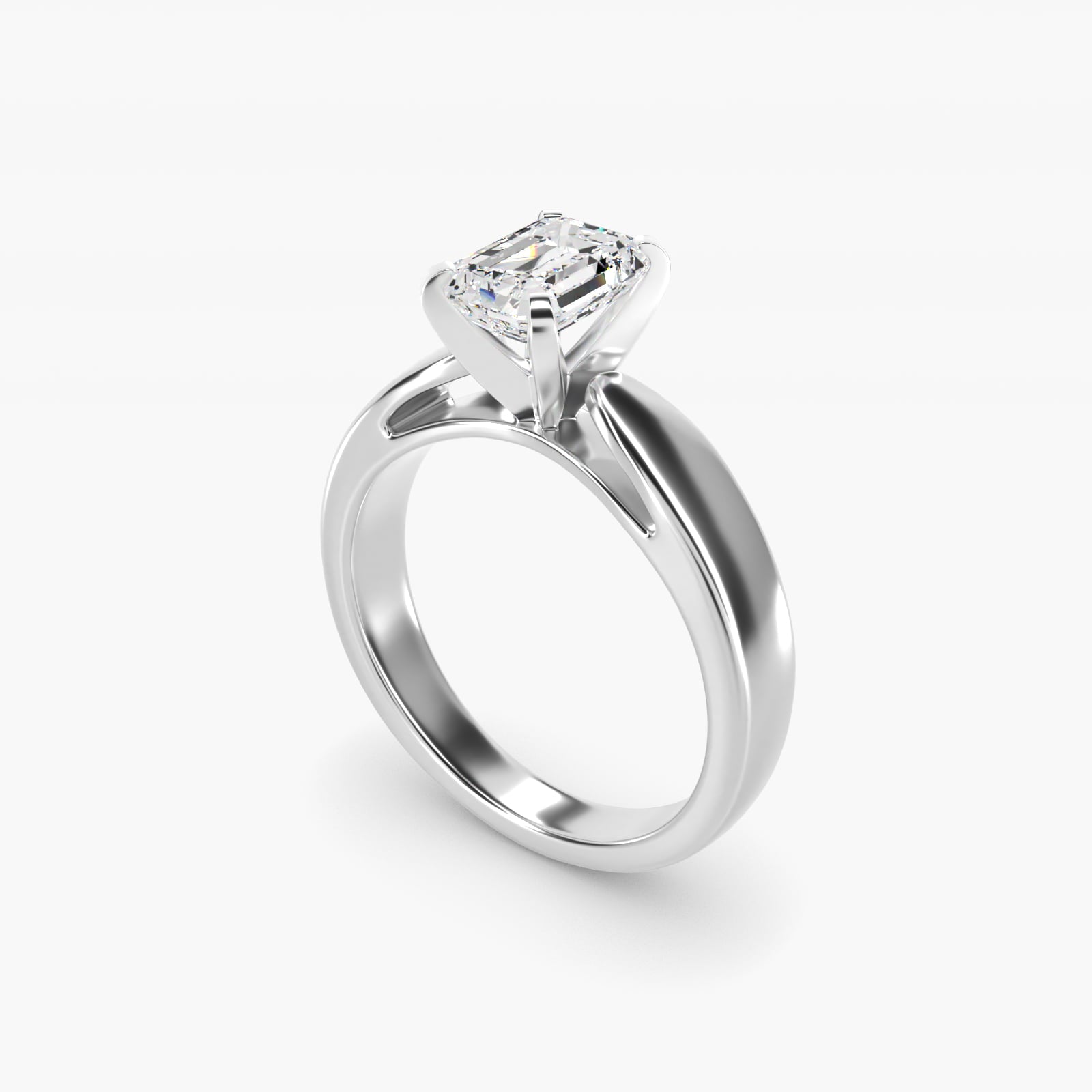 Rounded Cathedral Solitaire Engagement Ring In Platinum By James Allen - Emerald Center