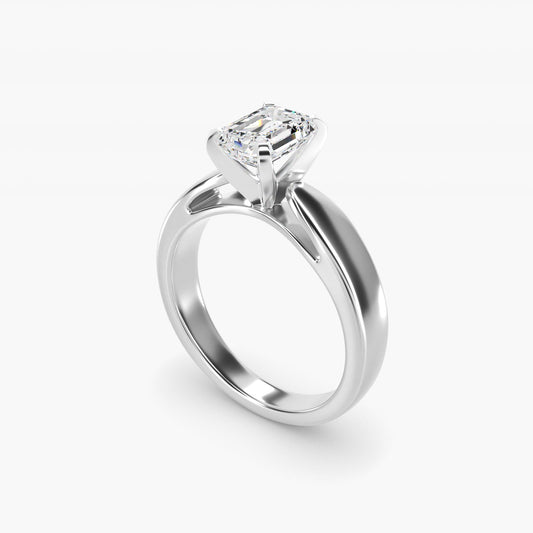 Rounded Cathedral Solitaire Engagement Ring In Platinum By James Allen - Emerald Center