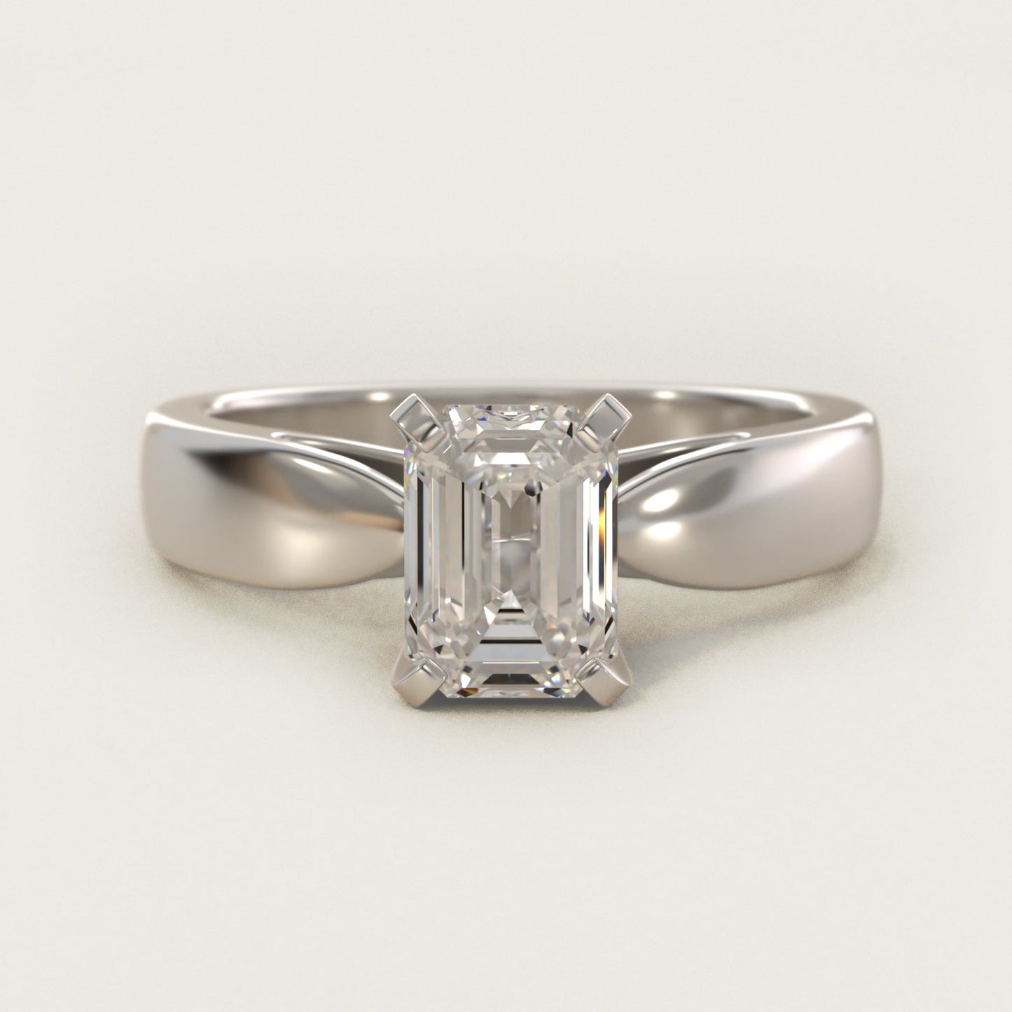 Rounded Cathedral Solitaire Engagement Ring In Platinum By James Allen - Emerald Center