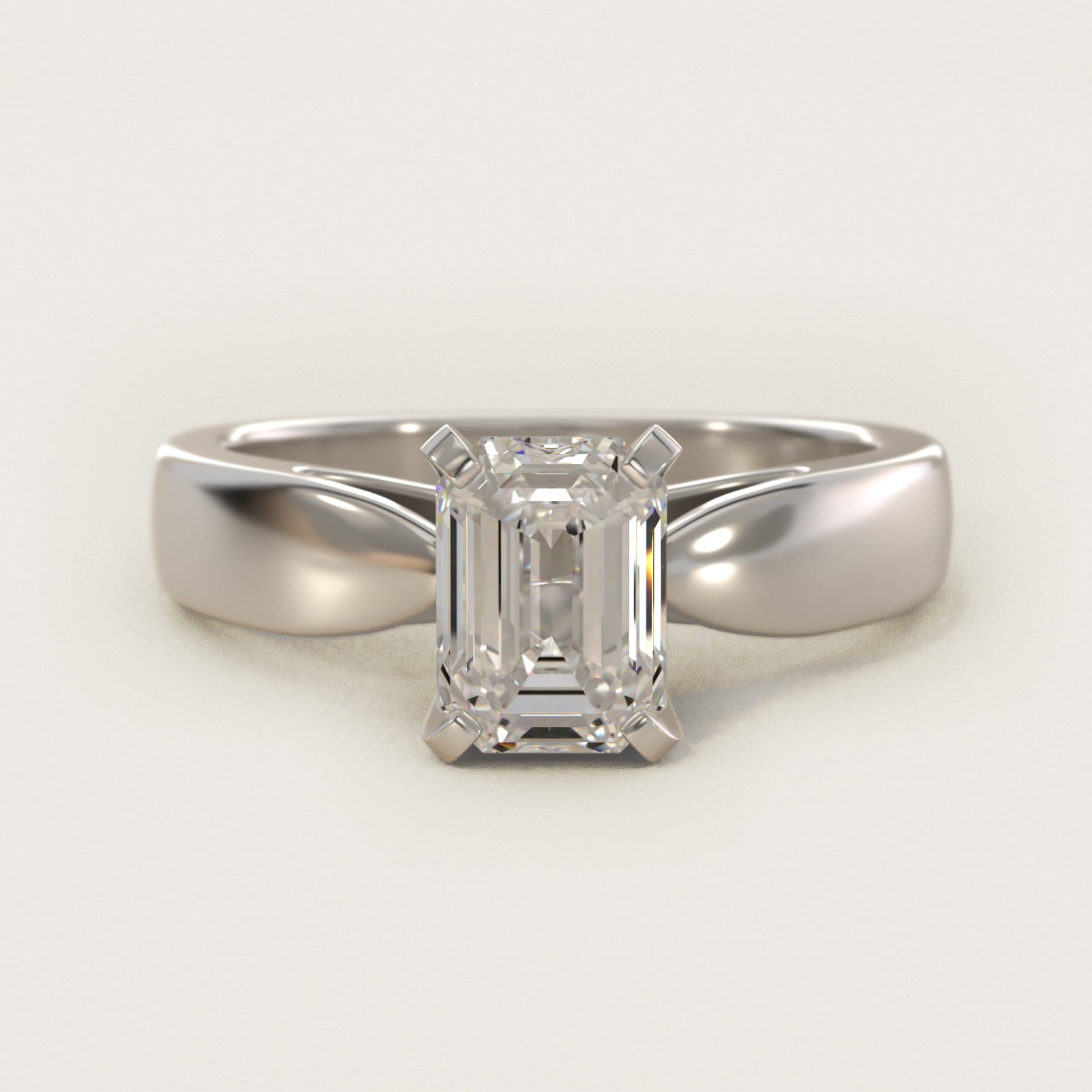 Rounded Cathedral Solitaire Engagement Ring In Platinum By James Allen - Emerald Center