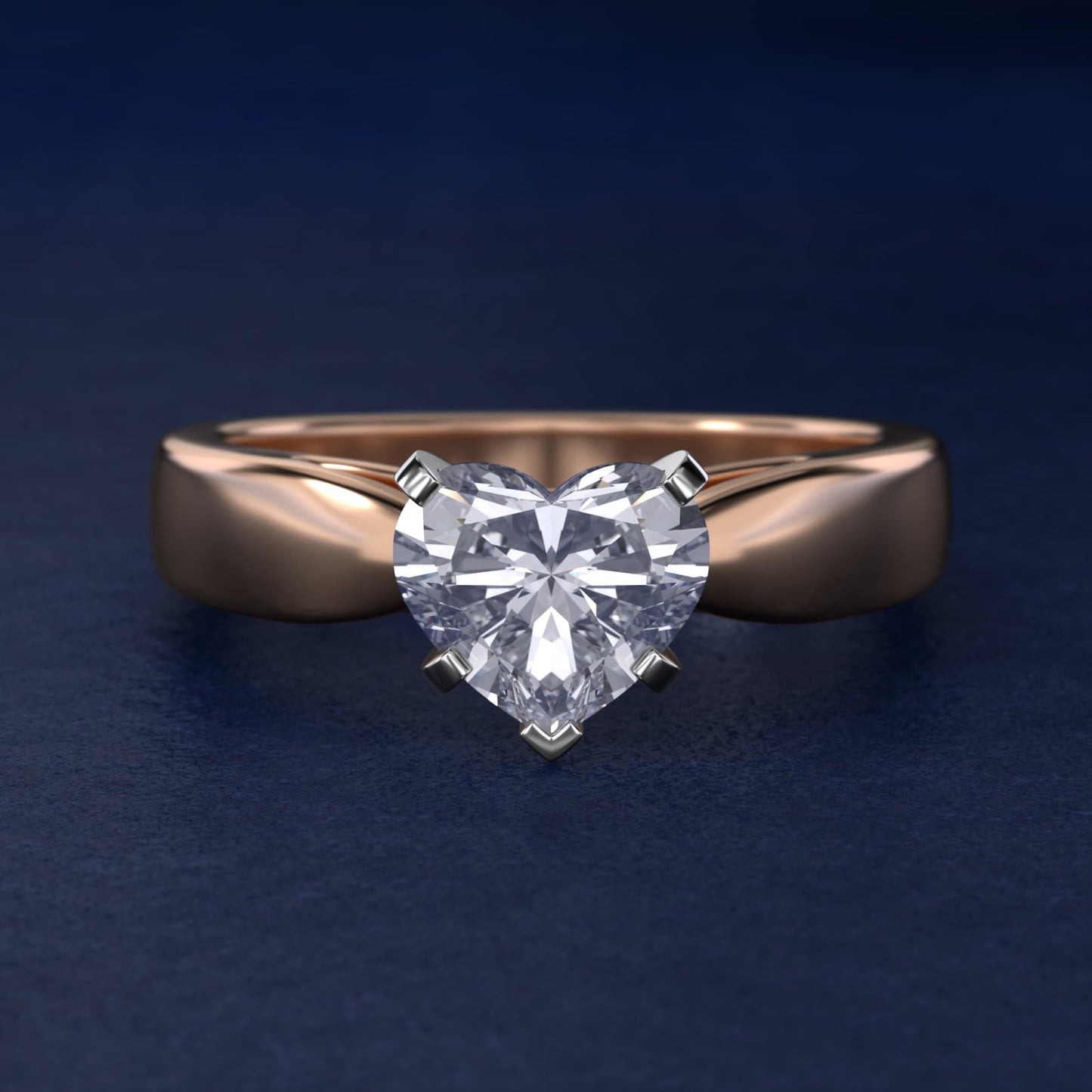 Rounded Cathedral Solitaire Engagement Ring In 18k Rose Gold By James Allen - Heart Center
