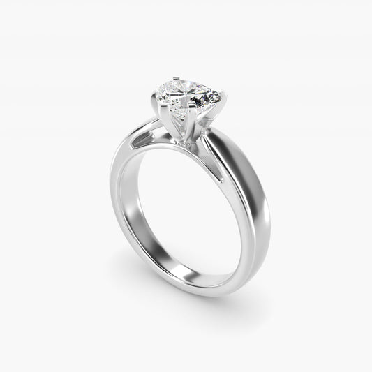 Rounded Cathedral Solitaire Engagement Ring In 14K White Gold By James Allen - Heart Center