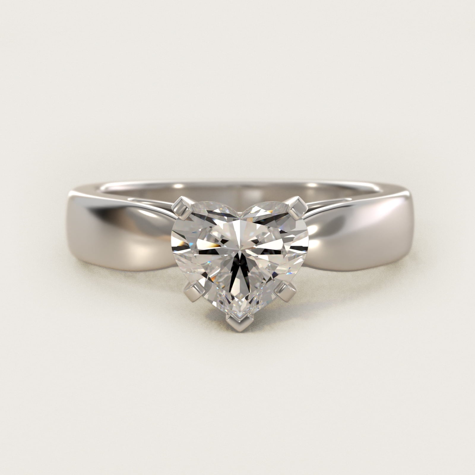 Rounded Cathedral Solitaire Engagement Ring In 14K White Gold By James Allen - Heart Center