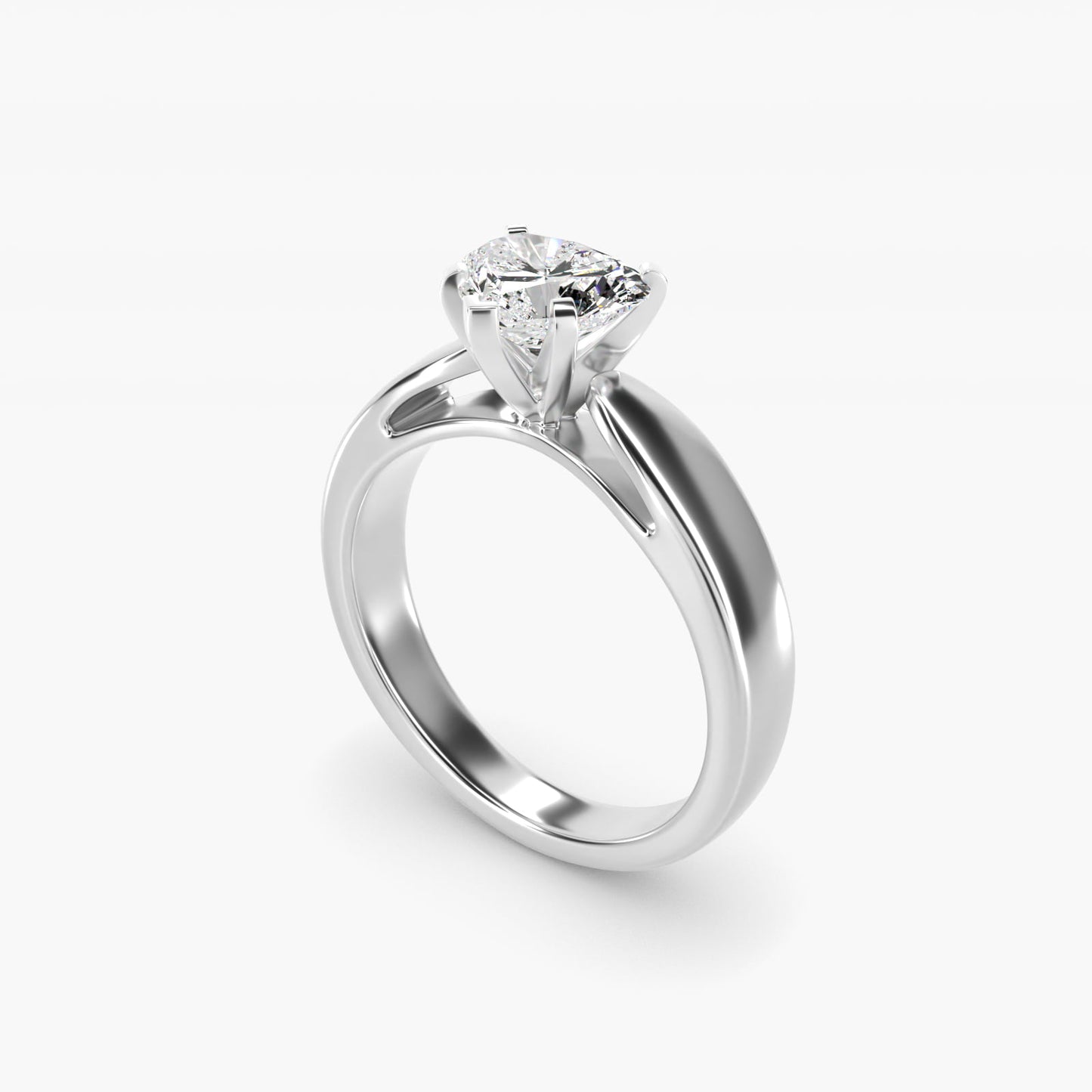 Rounded Cathedral Solitaire Engagement Ring In Platinum By James Allen - Heart Center