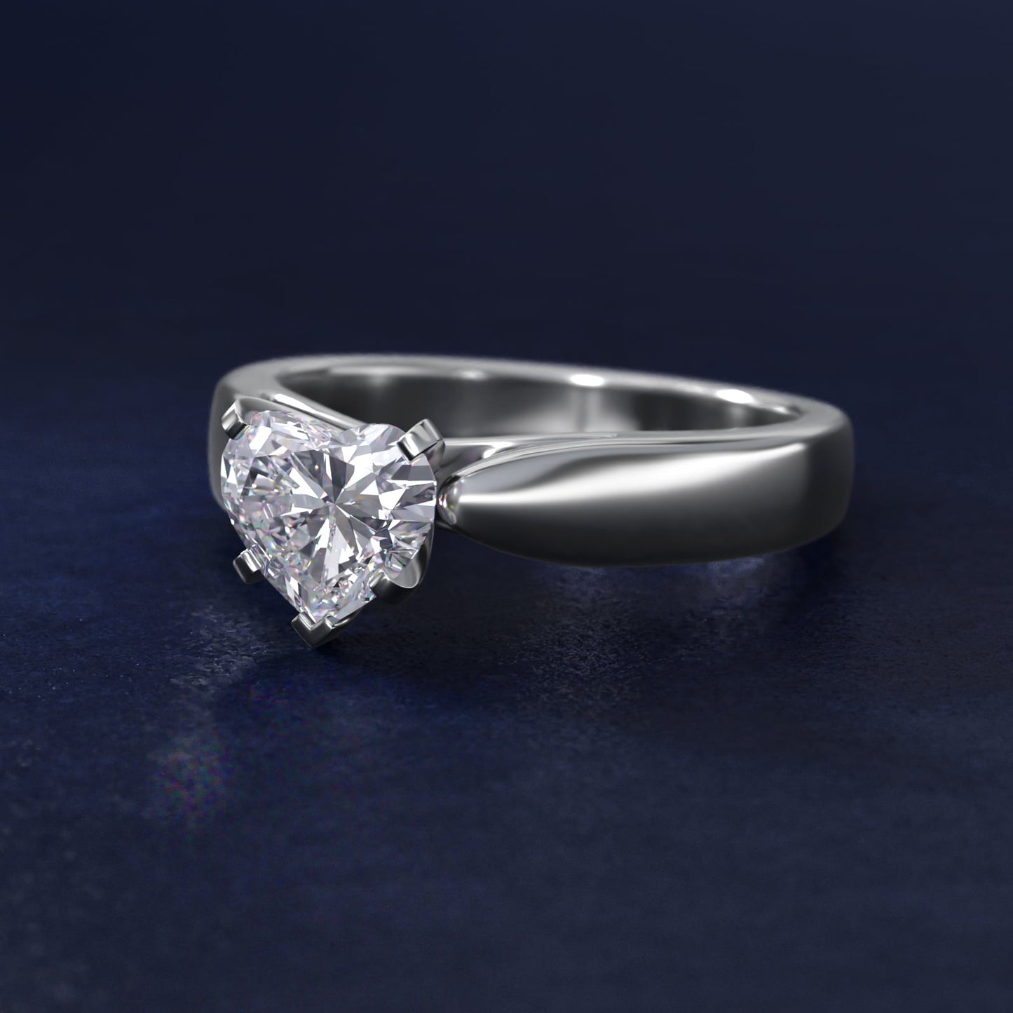 Rounded Cathedral Solitaire Engagement Ring In Platinum By James Allen - Heart Center