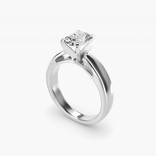 Rounded Cathedral Solitaire Engagement Ring In 18k White Gold By James Allen - Radiant Center