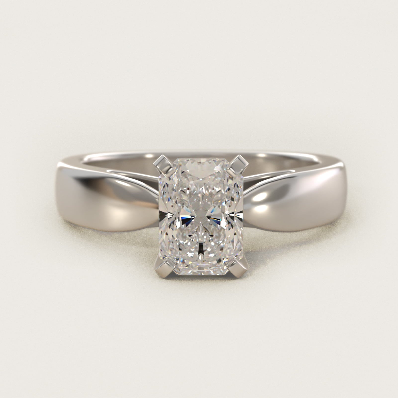 Rounded Cathedral Solitaire Engagement Ring In Platinum By James Allen - Radiant Center