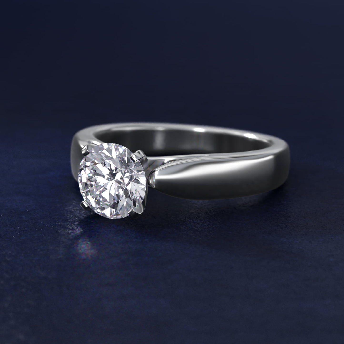 Rounded Cathedral Solitaire Engagement Ring In Platinum By James Allen - Round Center