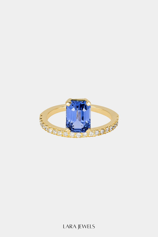 Sapphire Harley Ring 18K Gold - Front view