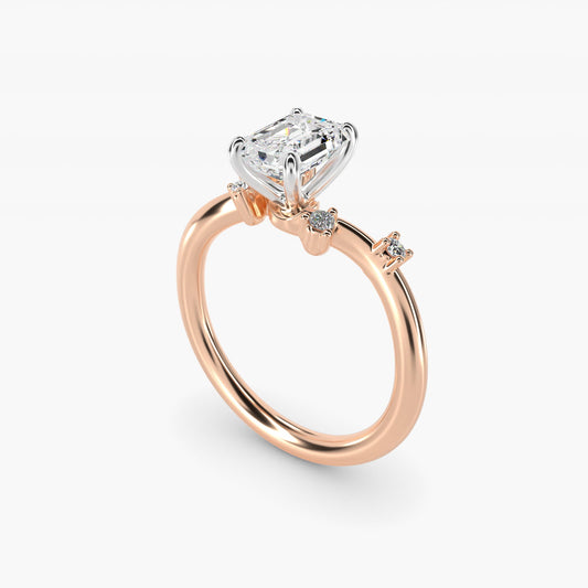 Scattered Blooms Undulated Side Stone Diamond Engagement Ring In 14K Rose Gold By James Allen - Emerald Center