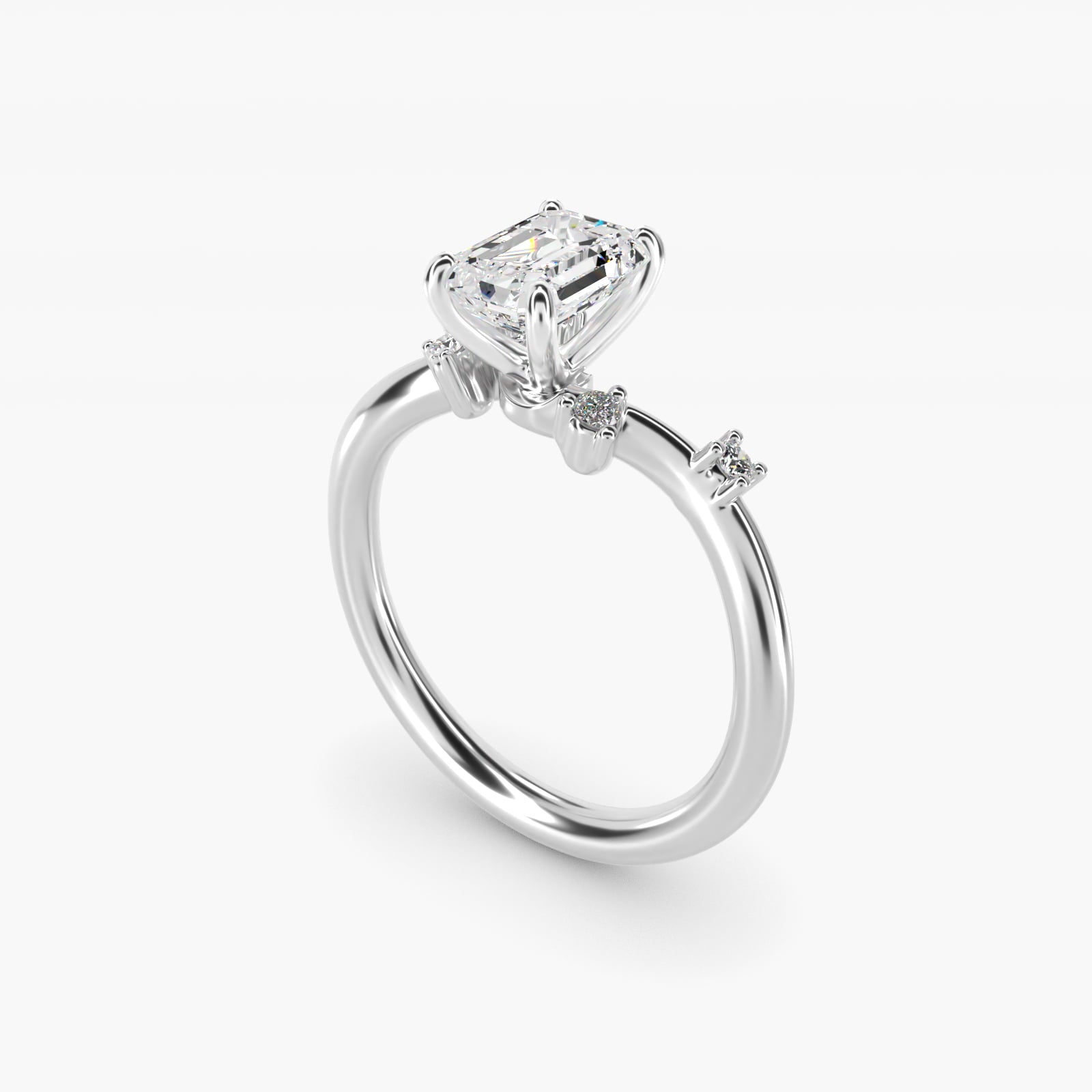 Scattered Blooms Undulated Side Stone Diamond Engagement Ring In 18k White Gold By James Allen - Emerald Center
