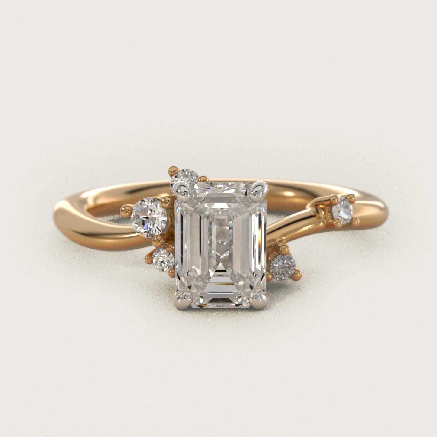 Scattered Blooms Undulated Side Stone Diamond Engagement Ring In 18k Yellow Gold By James Allen - Emerald Center