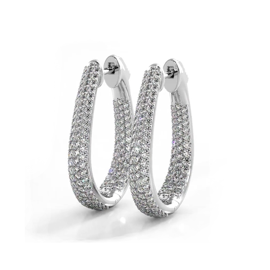 1.50 ctw. Inside Out Dome Pave Diamond Hoop Earrings