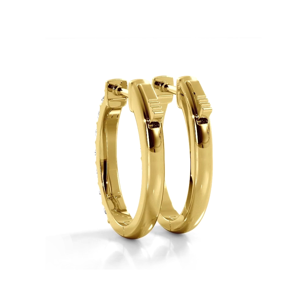 1.0 ctw. Diamond Hoop Earrings Classic Shared Prong Design - 14K Yellow Gold - G-H Color SI1-SI2 Clarity