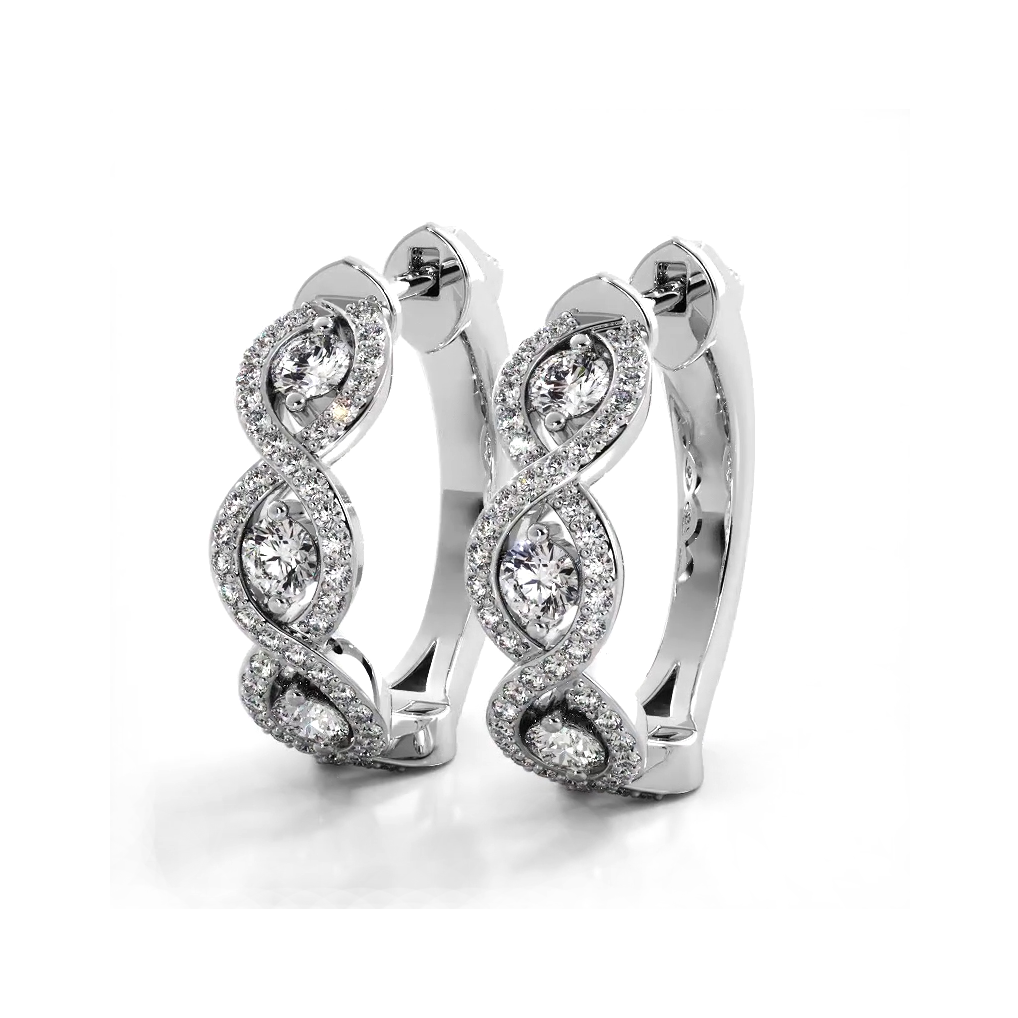 Infinity Style 1.0 ctw. Diamond Hoop Earrings