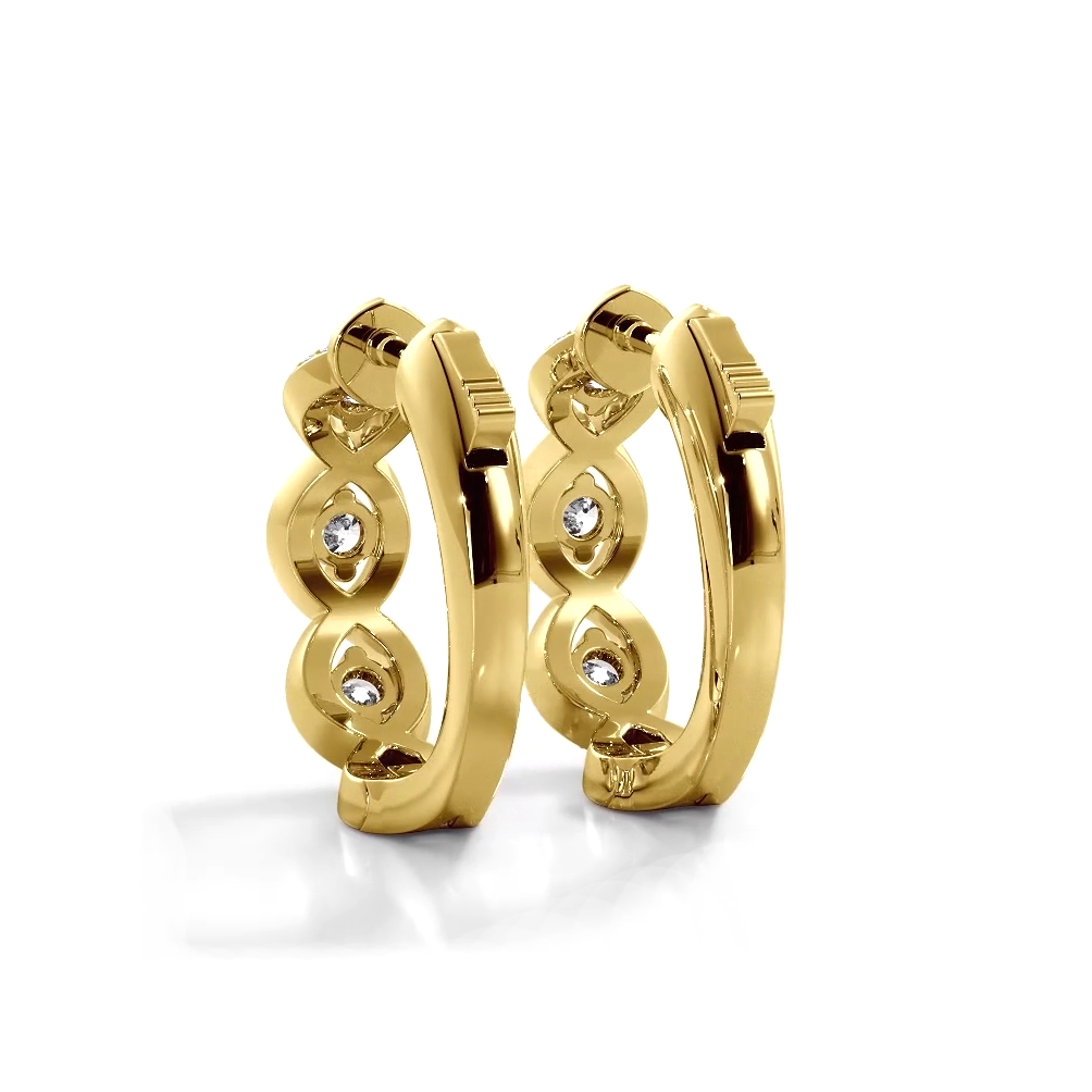 Infinity Style 1.0 ctw. Diamond Hoop Earrings - 14K Yellow Gold - G-H Color SI1-SI2 Clarity