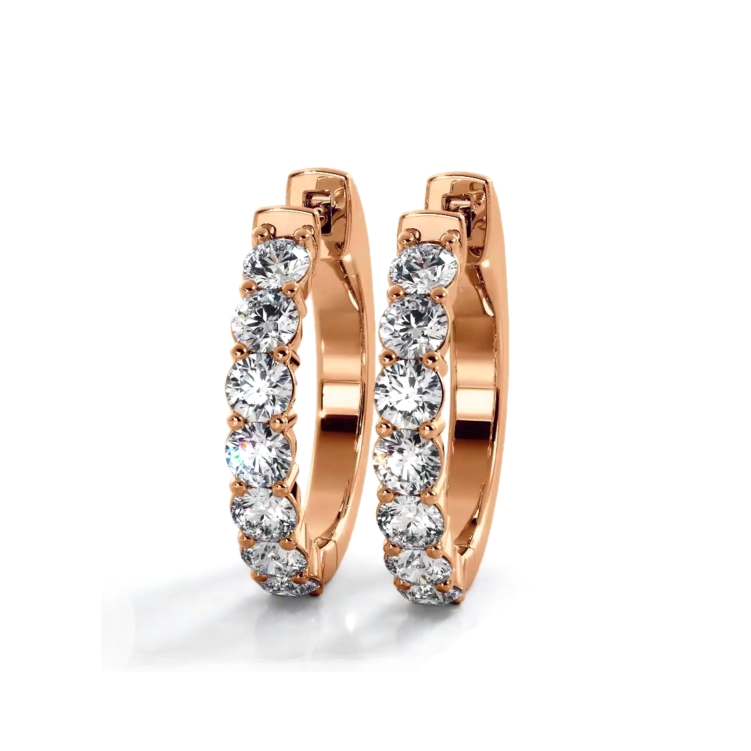 Classic 1.50 ctw. Round Diamond Hoop Earrings - 14K Yellow Gold - F-G Color VS1-VS2 Clarity