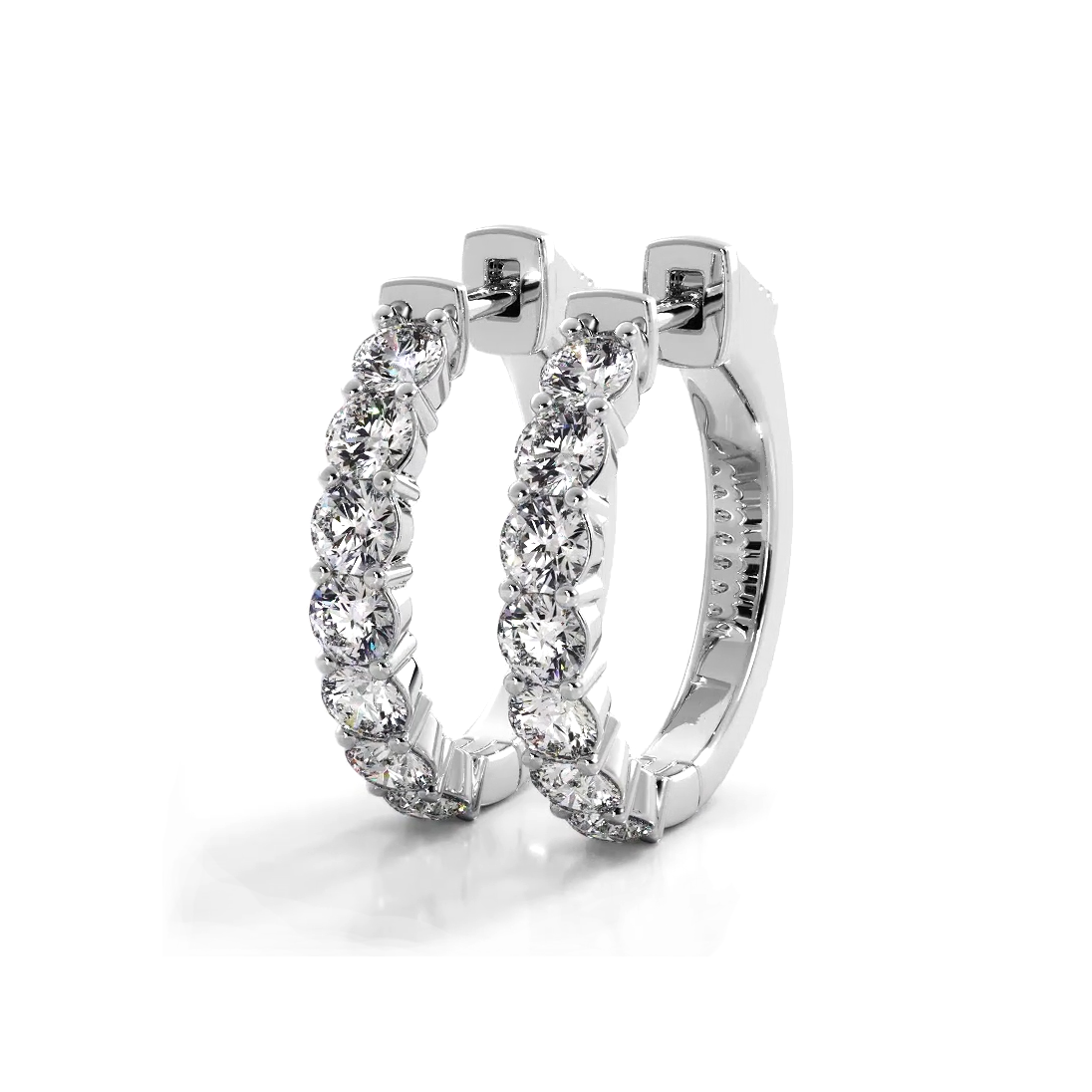 Classic 1.50 ctw. Round Diamond Hoop Earrings