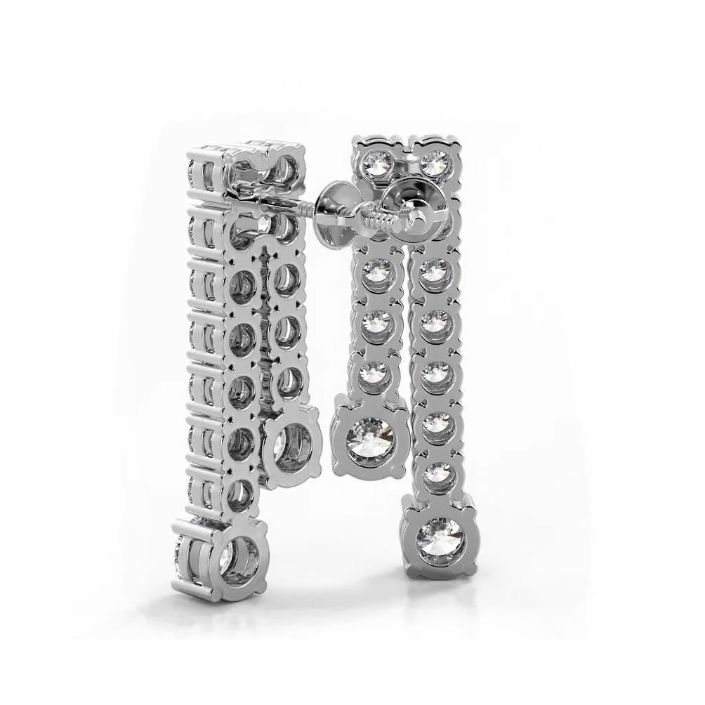 1.70 ctw. Double Strand Diamond Dangle Earrings - 14K White Gold - F-G Color VS1-VS2 Clarity