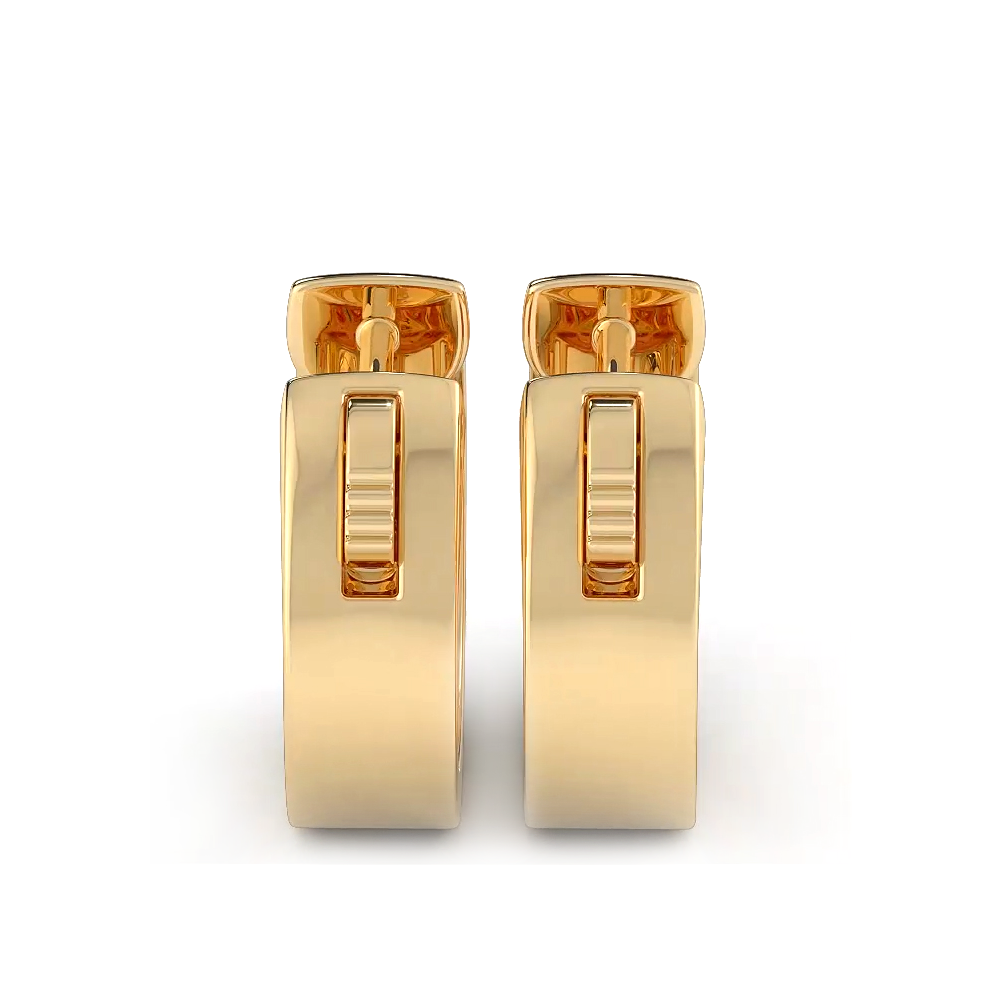Three Row  1.0 ctw. Diamond Hoop Earrings Huggie Style - 14K Yellow Gold - G-H Color SI1-SI2 Clarity