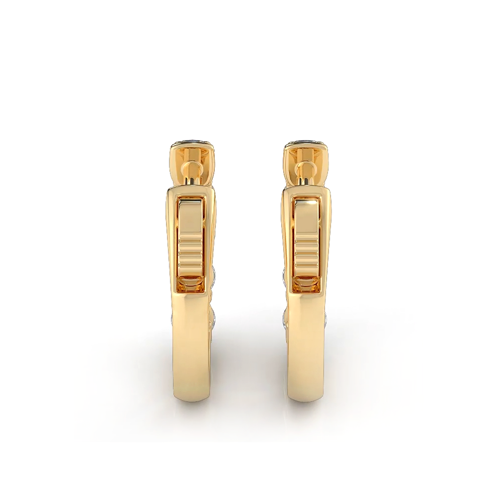 1.0 ctw. Common Prong Huggie Hoop Earrings - 14K Yellow Gold - G-H Color SI1-SI2 Clarity