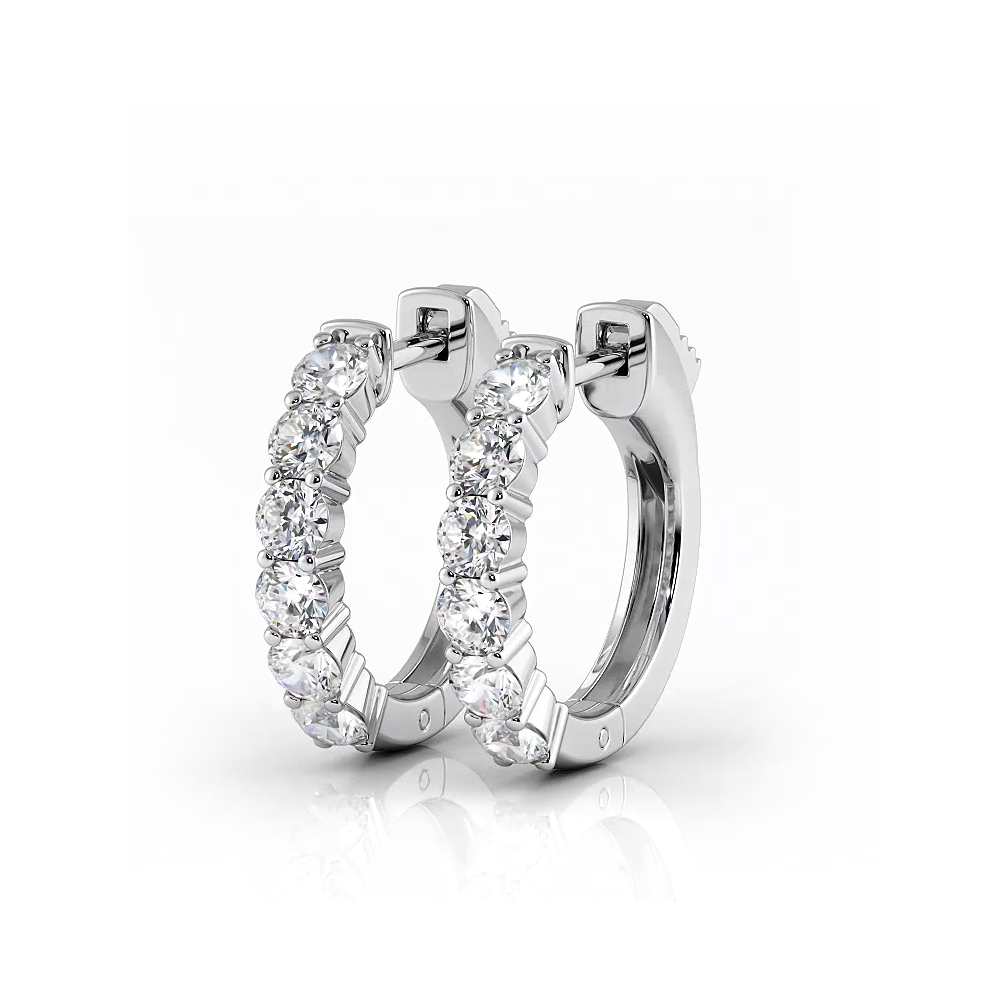 1.0 ctw. Common Prong Huggie Hoop Earrings