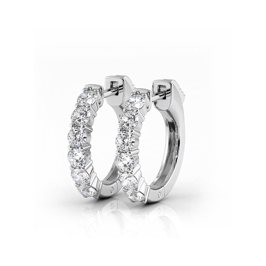 1.0 ctw. Common Prong Huggie Hoop Earrings