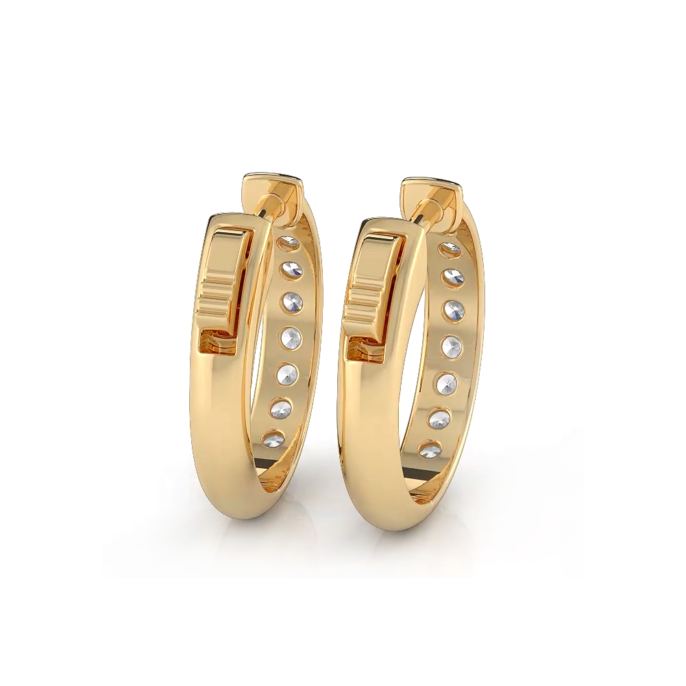 0.50 ctw. Round Brilliant Cut Huggie Hoop earrings - 14K Yellow Gold - G-H Color SI1-SI2 Clarity