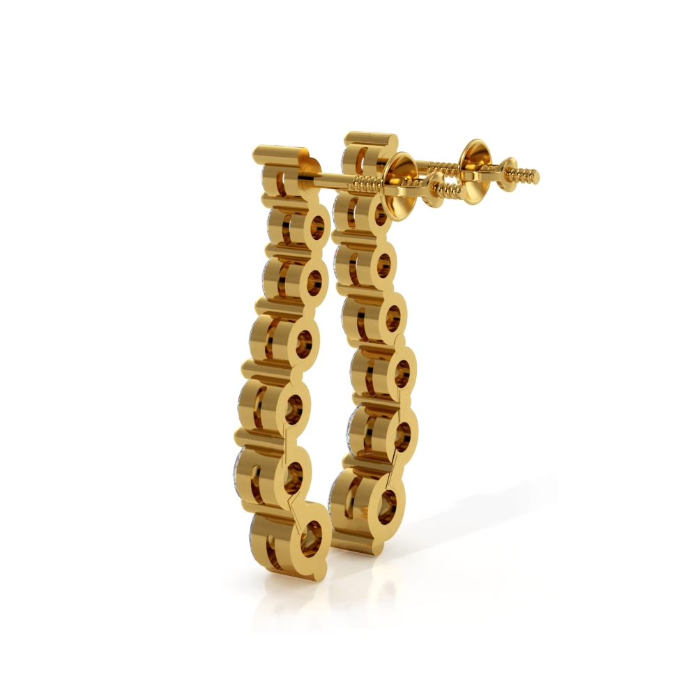1.00 ctw. Round Diamond Journey Earrings - 14K Yellow Gold - E-F Color VS1-VS2 Clarity