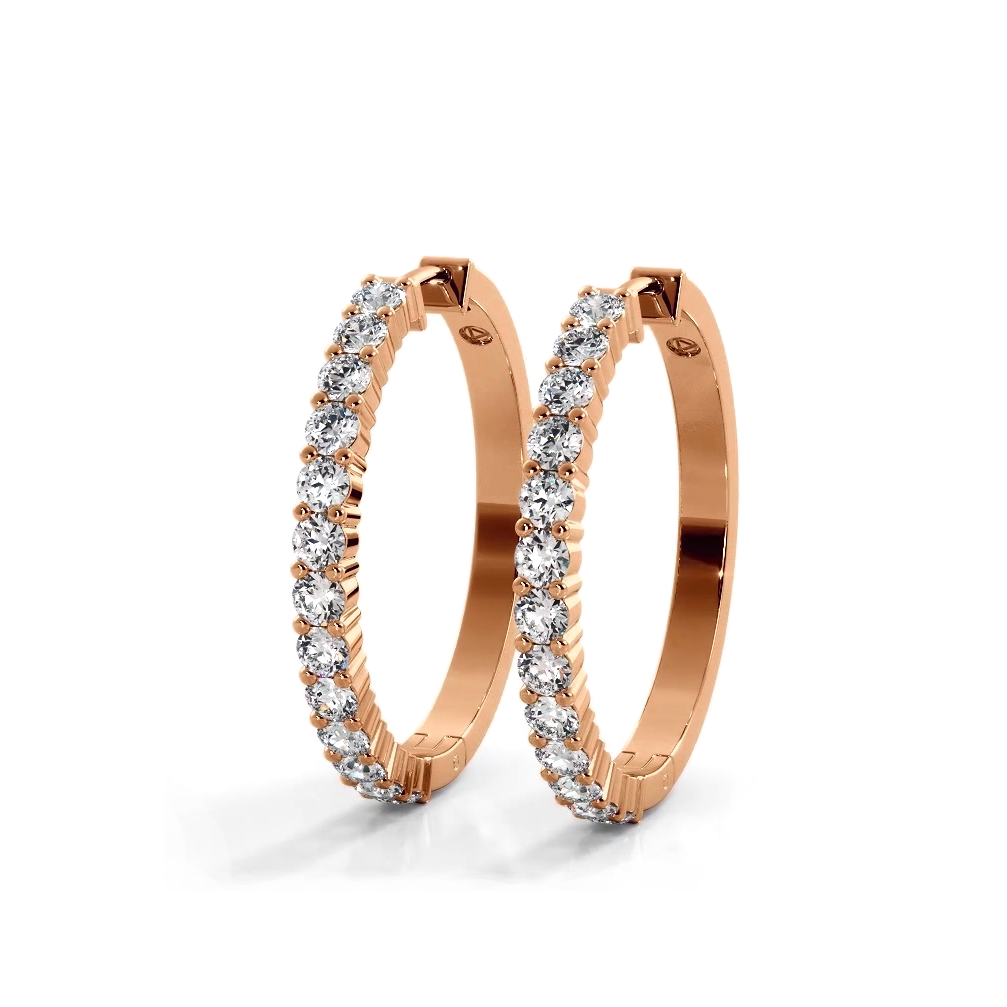 1.0 ct. Classic Round Diamond Hoop Earrings - 14K Yellow Gold - F-G Color VS1-VS2 Clarity