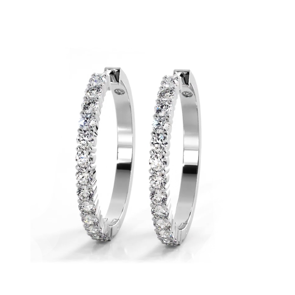 1.0 ct. Classic Round Diamond Hoop Earrings