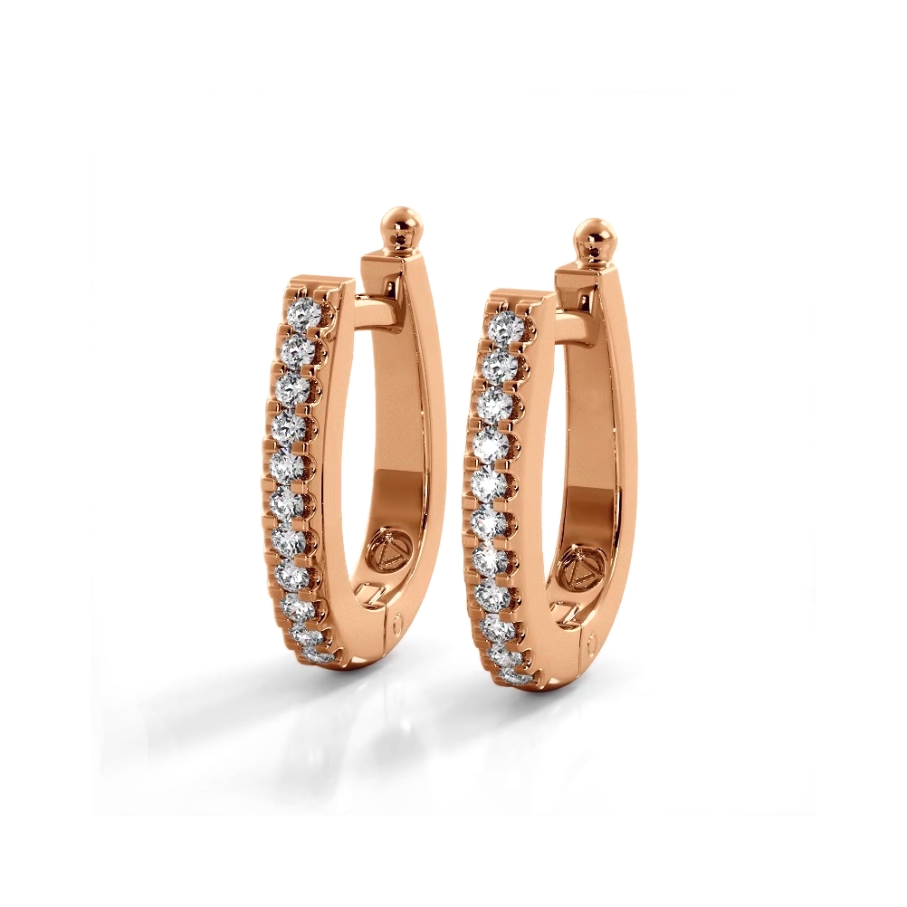 0.75 ctw. Classic Round Diamond Oval Hoop Earrings - 14K Yellow Gold - F-G Color VS1-VS2 Clarity