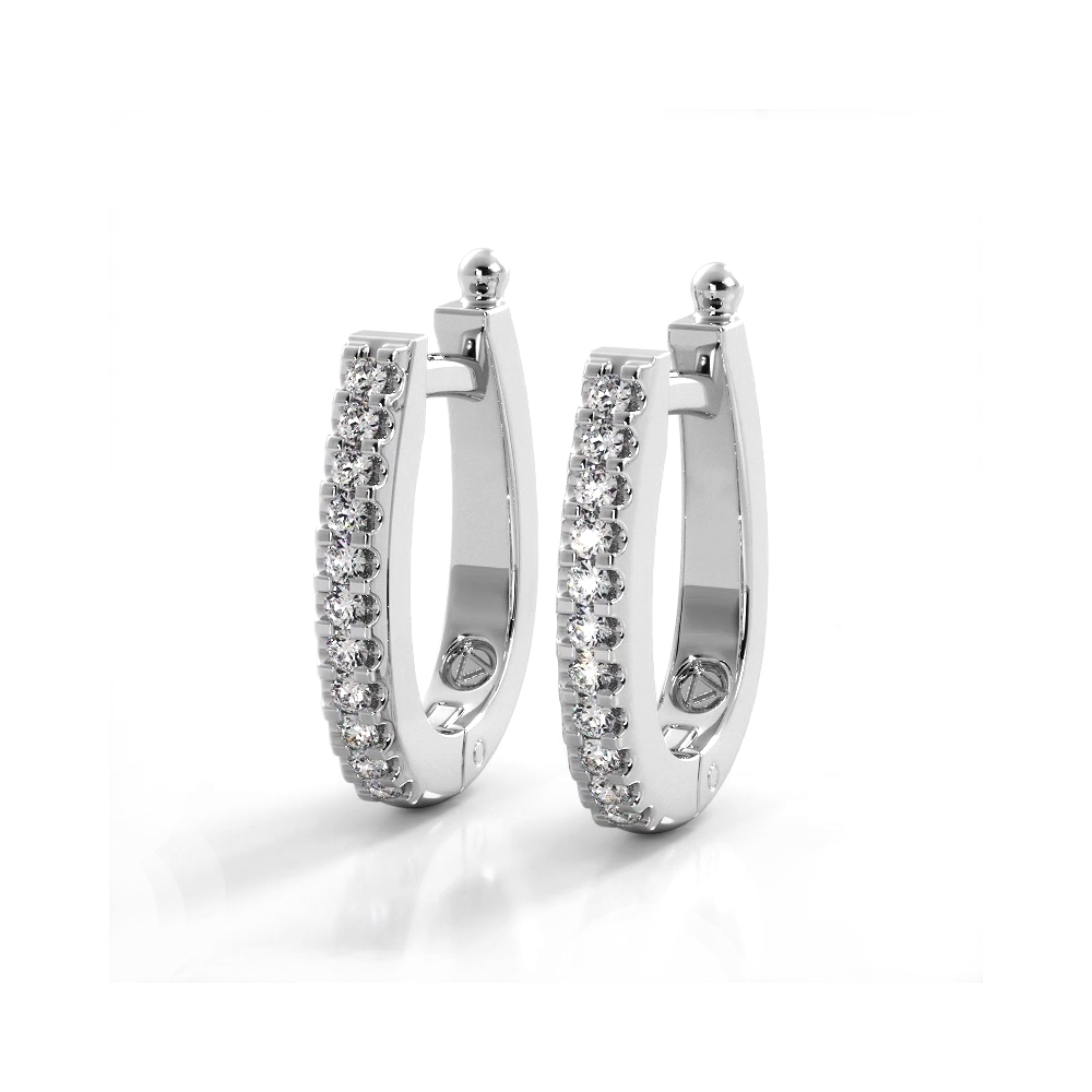 0.75 ctw. Classic Round Diamond Oval Hoop Earrings