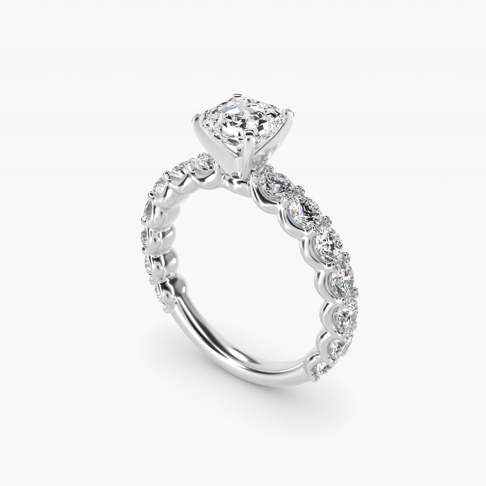 Selene Diamond Engagement Ring in Platinum (1 1/3 ct. tw.) - Asscher Center
