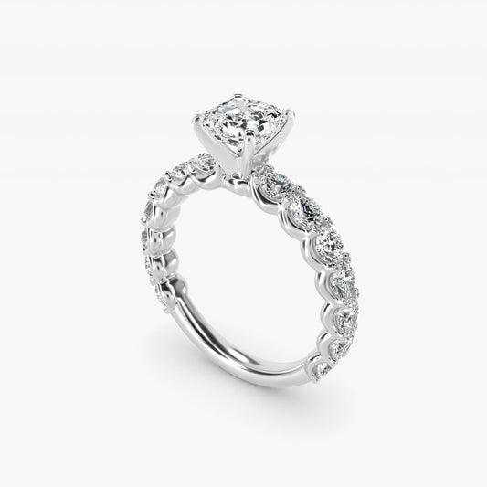 Selene Diamond Engagement Ring in Platinum (1 1/3 ct. tw.) - Asscher Center