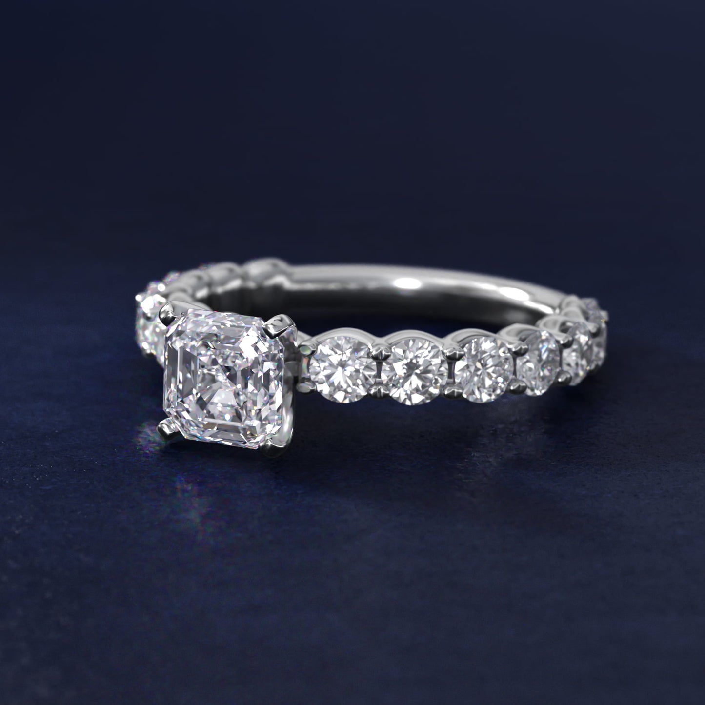 Selene Diamond Engagement Ring in Platinum (1 1/3 ct. tw.) - Asscher Center
