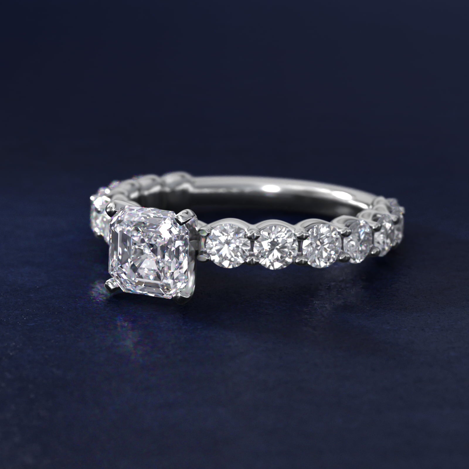 Selene Diamond Engagement Ring in Platinum (1 1/3 ct. tw.) - Asscher Center