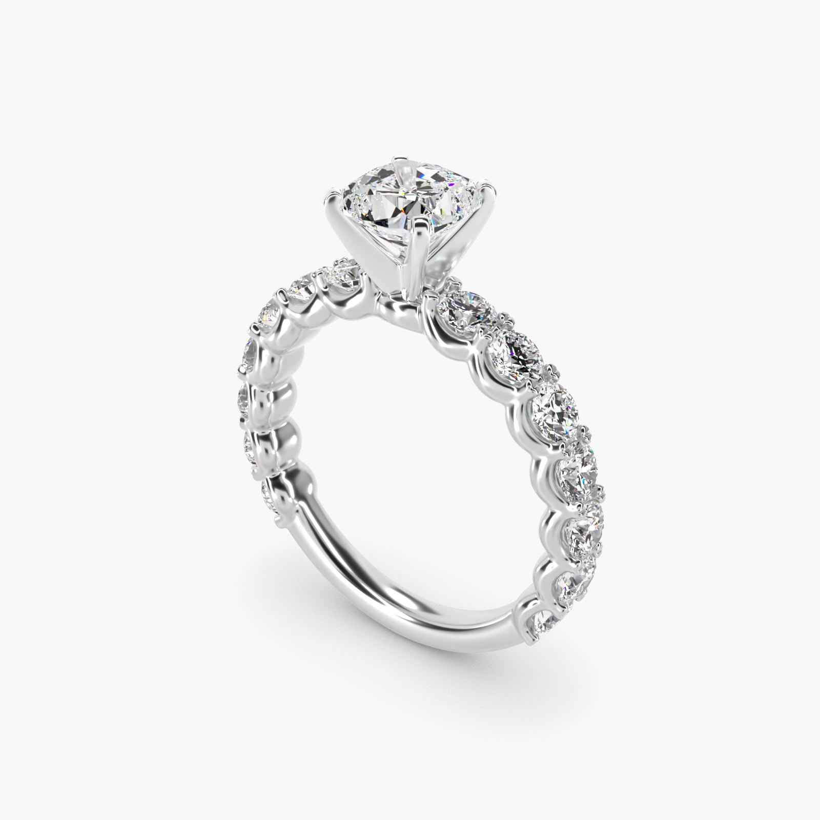 Selene Diamond Engagement Ring in Platinum (1 1/3 ct. tw.) - Cushion Center