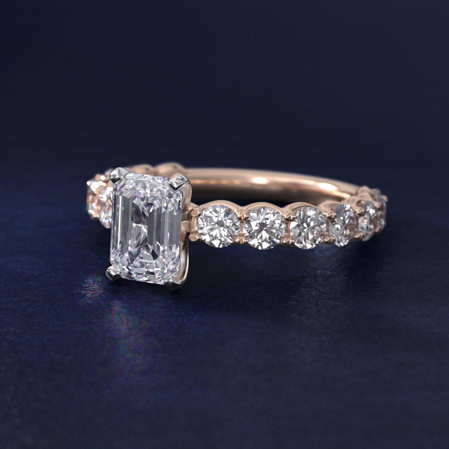 Selene Diamond Engagement Ring in 18k Rose Gold (1 1/3 ct. tw.) - Emerald Center