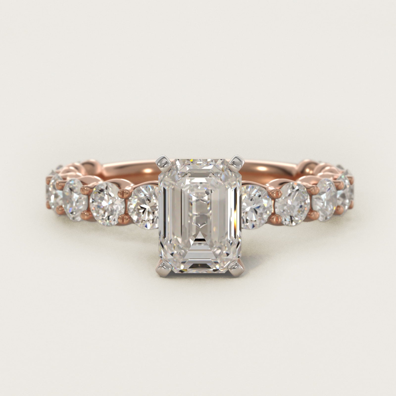 Selene Diamond Engagement Ring in 14k Rose Gold (1 1/3 ct. tw.) - Emerald Center