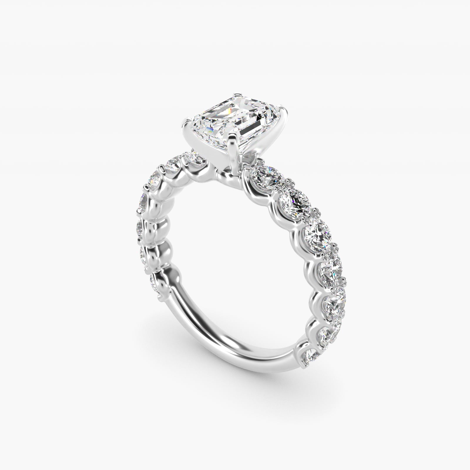 Selene Diamond Engagement Ring in 18k White Gold (1 1/3 ct. tw.) - Emerald Center