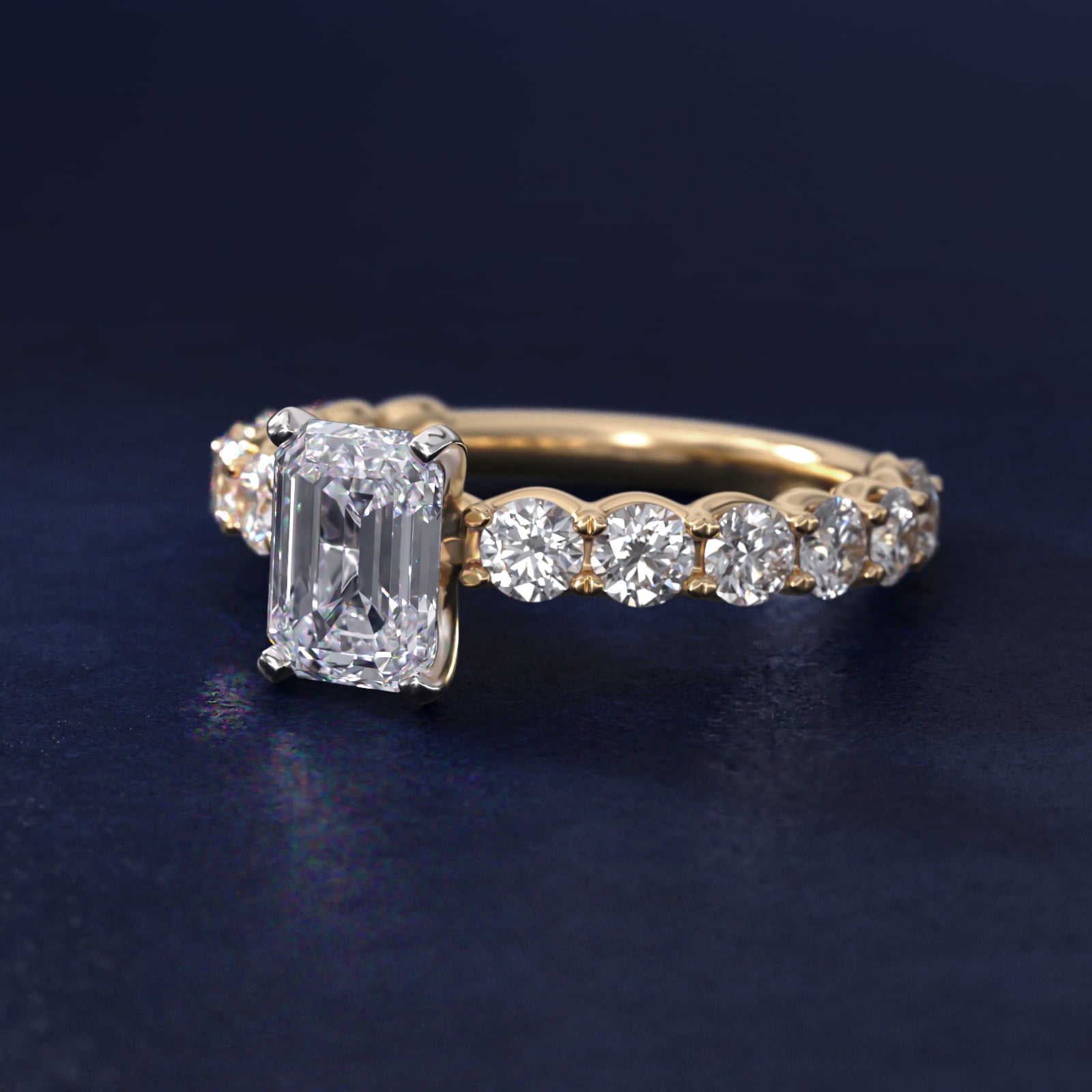 Selene Diamond Engagement Ring in 14k Yellow Gold (1 1/3 ct. tw.) - Emerald Center